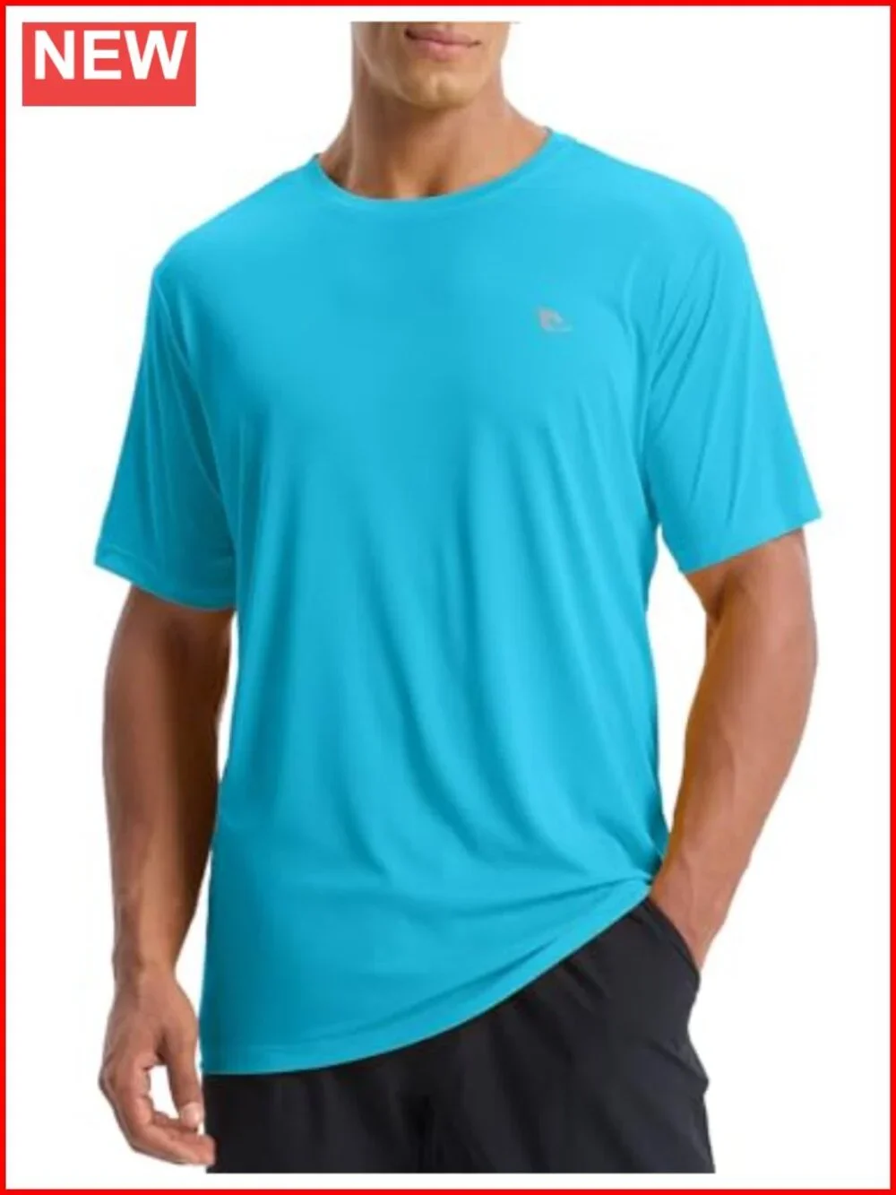 UPF 50+ Men's Rash Guard Shirt Quick Dry Short Sleeve Athletic T-Shirt